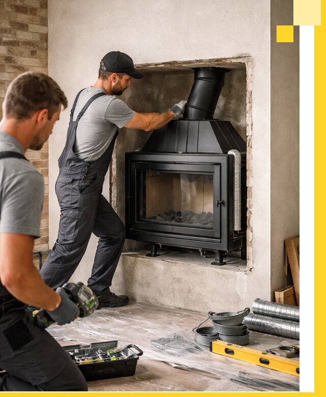 Установка каминных топок в Нефтеюганске: монтаж, подключение