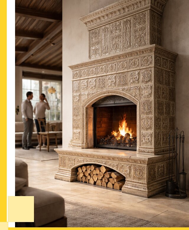 Купить изразцовый камин в Нефтеюганске от 254200 р. | ЭриданНфт