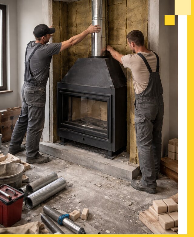 Изготовление и монтаж закрытых каминов в Нефтеюганске под ключ