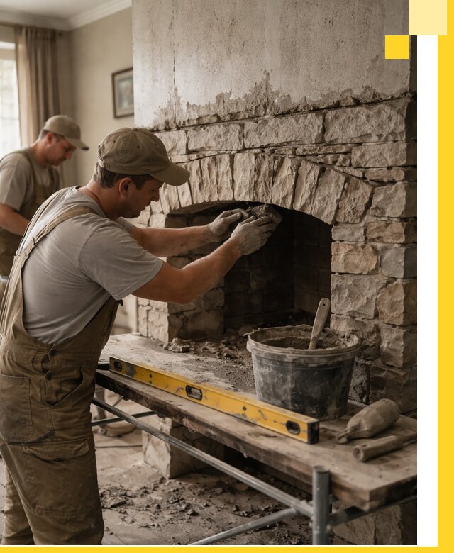 Изготовление каминов под ключ в Нефтеюганске, монтаж и отделка