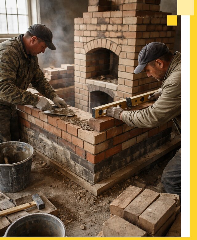 Изготовление и монтаж печей и каминов из кирпича в Нефтеюганске