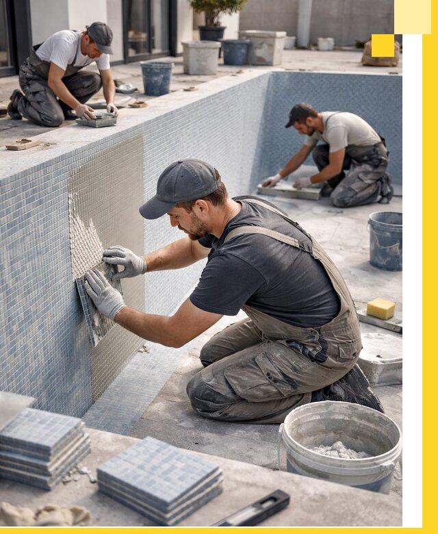 Облицовка бассейнов в Нефтеюганске плитка мозаика гидроизоляция