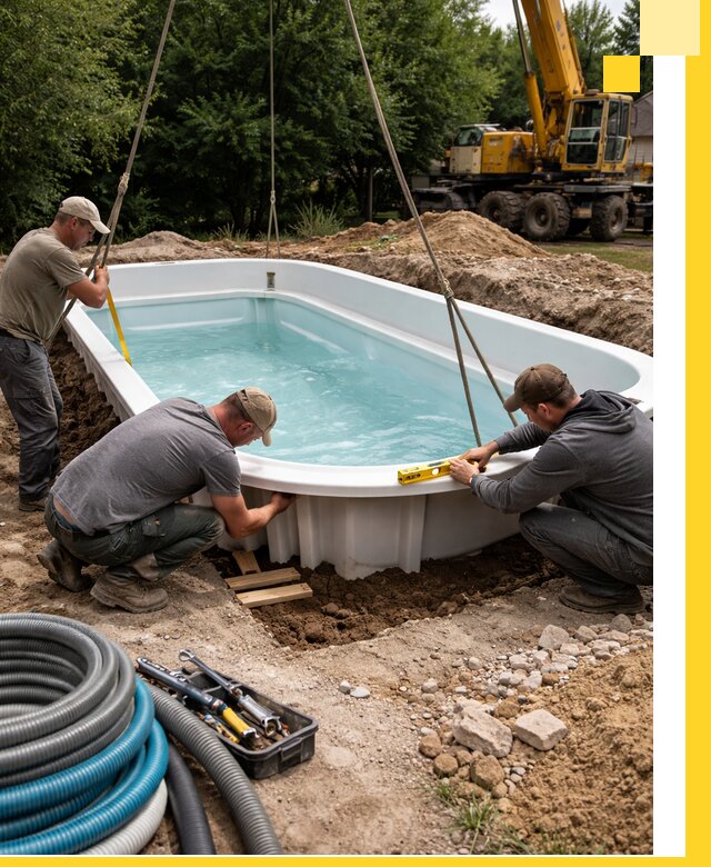 Установка и монтаж композитных бассейнов под ключ в Нефтеюганске