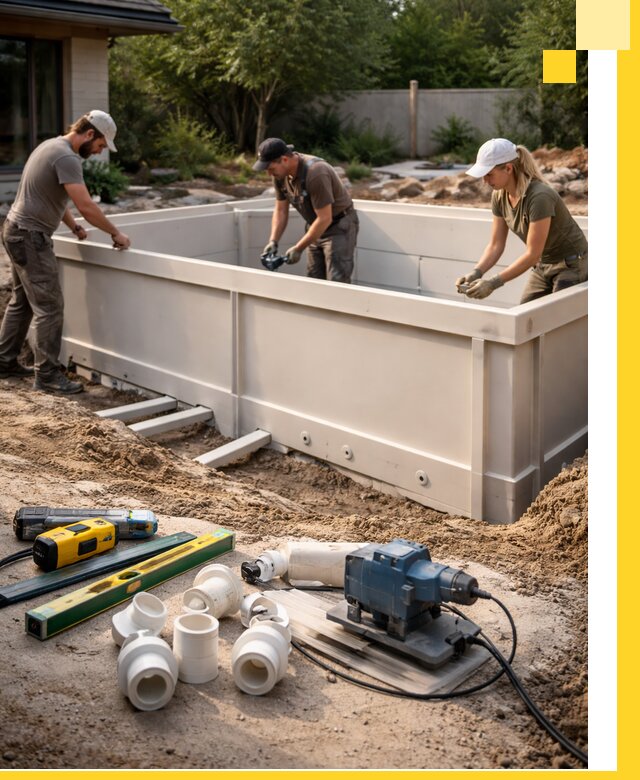 Установка полипропиленовых бассейнов под ключ в Нефтеюганске