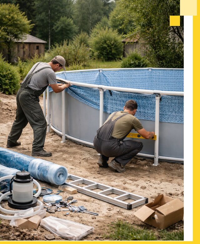 Установка и монтаж каркасных бассейнов в Нефтеюганске под ключ