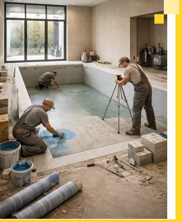 Проект и строительство закрытых бассейнов в Нефтеюганске под ключ