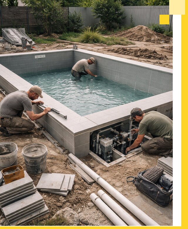 Строительство и монтаж бассейнов для дачи под ключ в Нефтеюганске