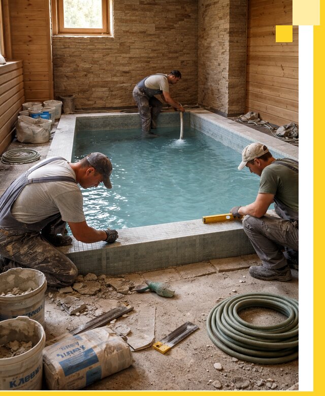 Проектирование и строительство бассейнов для бани в Нефтеюганске