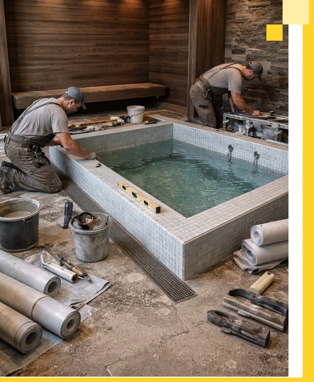 Установка и строительство бассейнов для сауны в Нефтеюганске