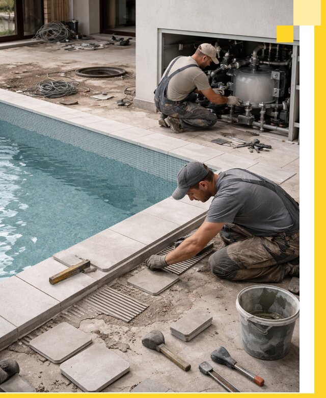 Строительство и монтаж бассейнов в коттедже в Нефтеюганске