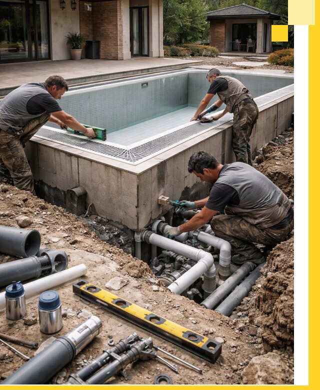 Строительство переливных бассейнов в Нефтеюганске под ключ