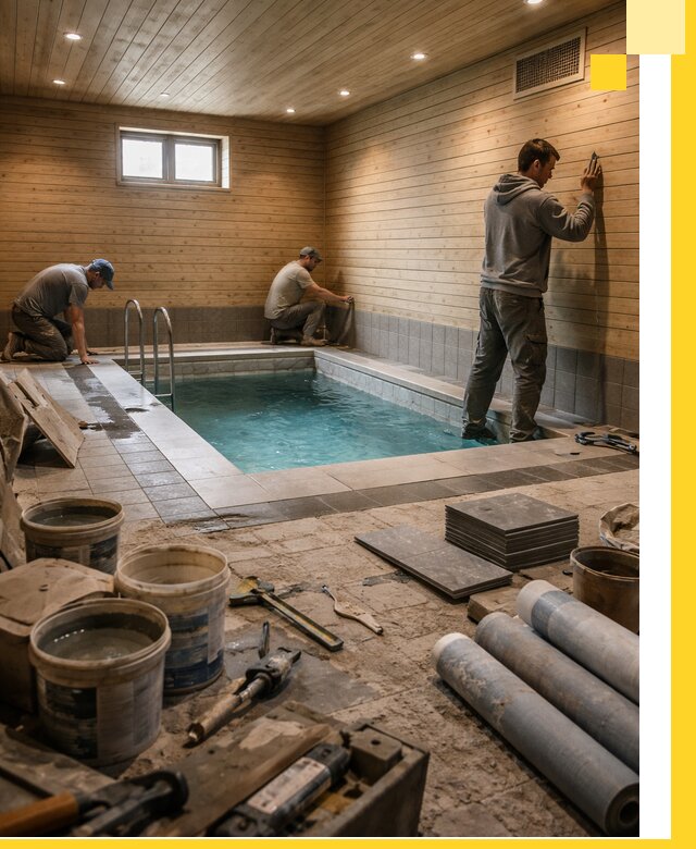 Строительство бани с бассейном и сауной под ключ в Нефтеюганске