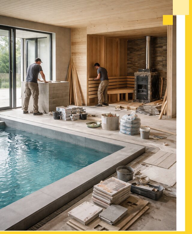 Проектирование и строительство бань с бассейном в Нефтеюганске