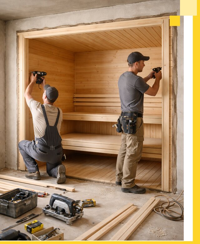 Монтаж саун под ключ в Нефтеюганске — проектирование и установка