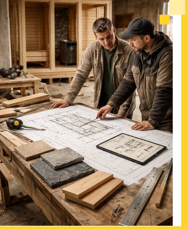 Проекты бань под ключ и планы строительства в Нефтеюганске