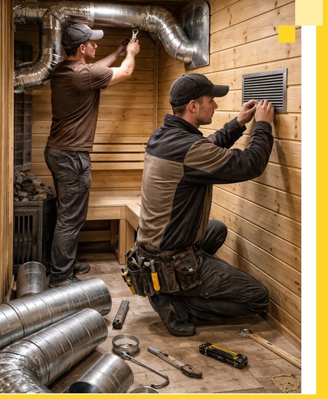 Проектирование и монтаж вентиляции бани в Нефтеюганске под ключ