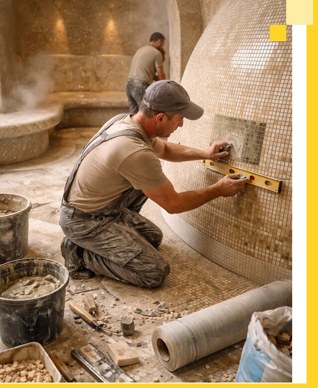 Хамам под ключ в Нефтеюганске: проектирование, строительство, отделка