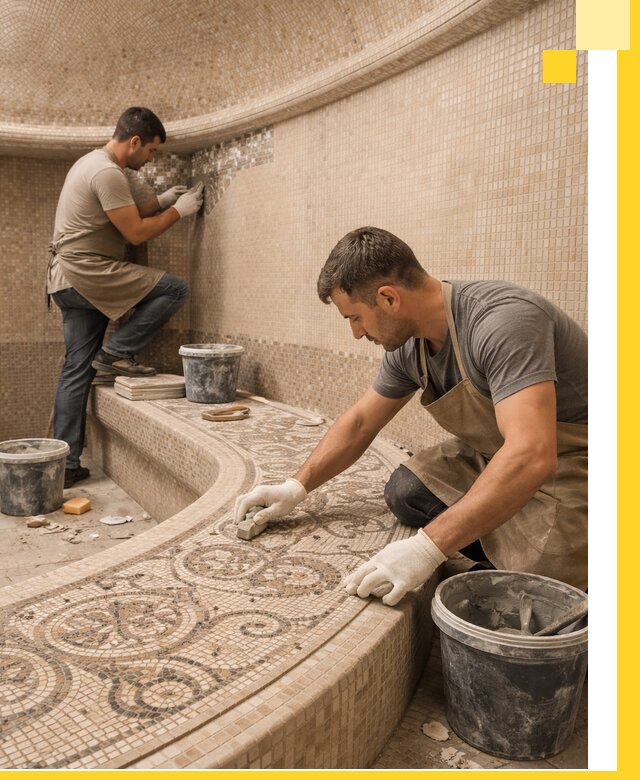 Плитка для хамама в Нефтеюганске, укладка, подбор и поставка